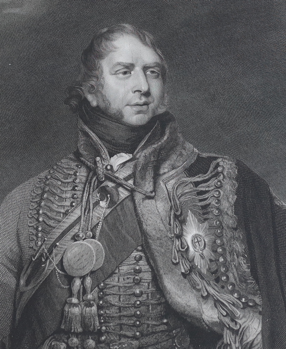 William Skelton after Sir William Beechey, engraving, 'His Royal Highness Frederick, Duke of York and Albany ...', visible sheet 41.5 x 31cm, and an accompanying engraving, 'Field Marshall His Royal Highness Prince Ernes